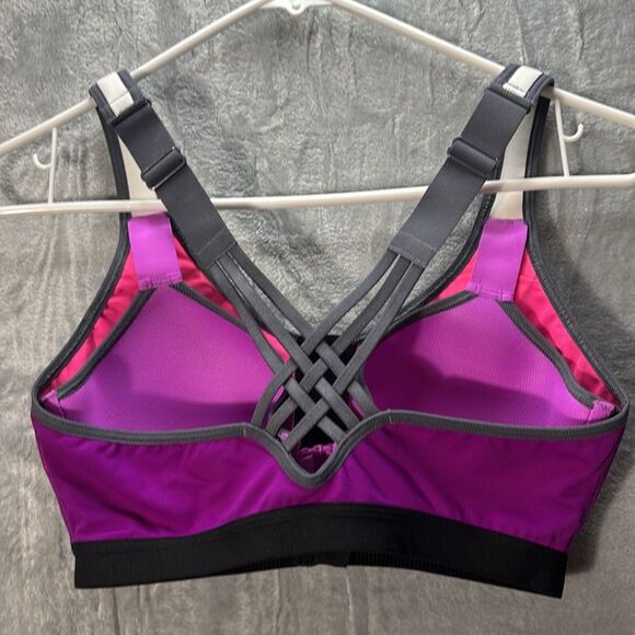 Victoria’s Secret VSX Sport Purple Zip Front Full Support Sports Bra Size 34C - Picture 6 of 9